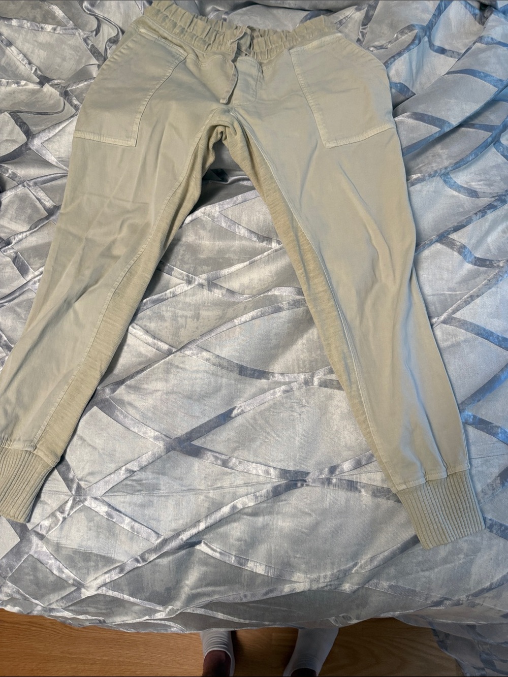 James Perse Women’s Cotton Jogger Pants Oatmeal Beige Size 0 XS